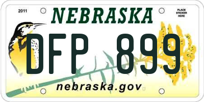 NE license plate DFP899