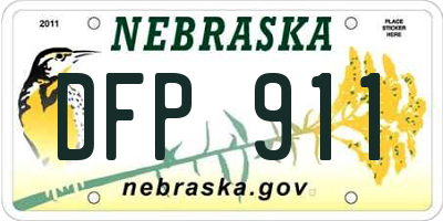 NE license plate DFP911