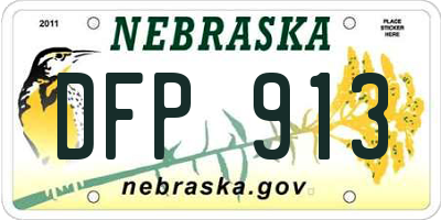 NE license plate DFP913