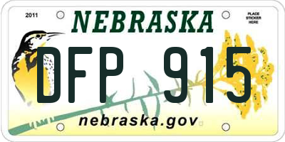 NE license plate DFP915