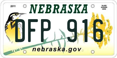 NE license plate DFP916
