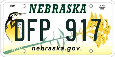 NE license plate DFP917