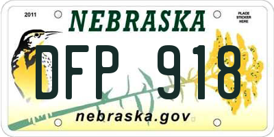 NE license plate DFP918