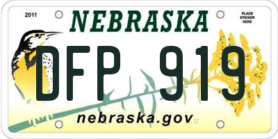NE license plate DFP919