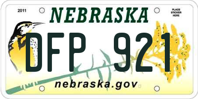NE license plate DFP921