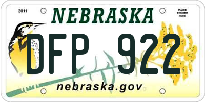 NE license plate DFP922