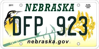 NE license plate DFP923