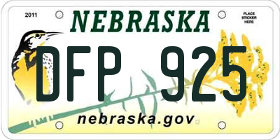 NE license plate DFP925