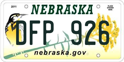 NE license plate DFP926