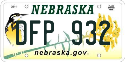 NE license plate DFP932