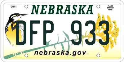 NE license plate DFP933