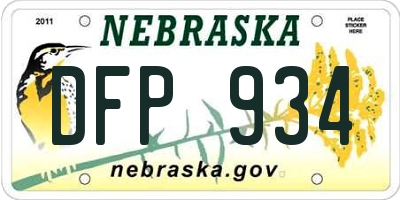 NE license plate DFP934