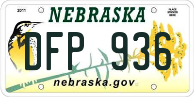 NE license plate DFP936