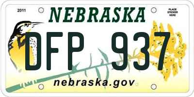 NE license plate DFP937