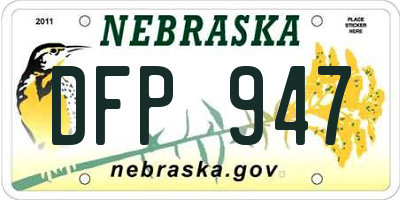 NE license plate DFP947