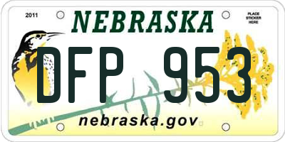 NE license plate DFP953