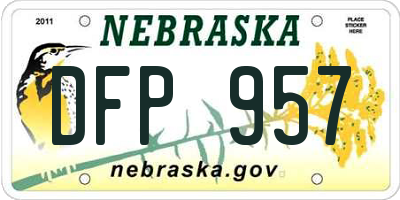 NE license plate DFP957