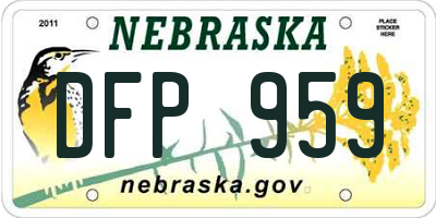 NE license plate DFP959