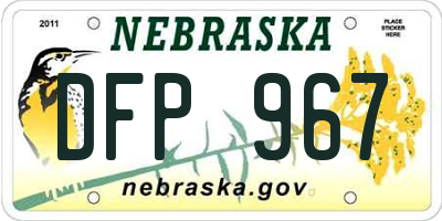 NE license plate DFP967