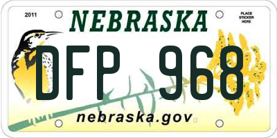 NE license plate DFP968