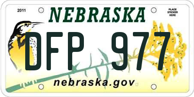 NE license plate DFP977