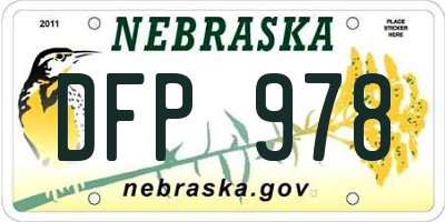 NE license plate DFP978