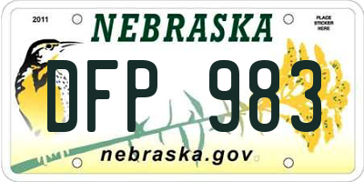 NE license plate DFP983