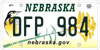 NE license plate DFP984