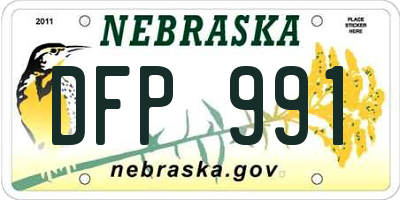 NE license plate DFP991