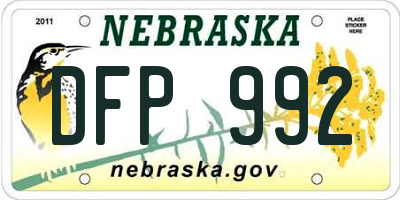 NE license plate DFP992