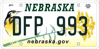 NE license plate DFP993