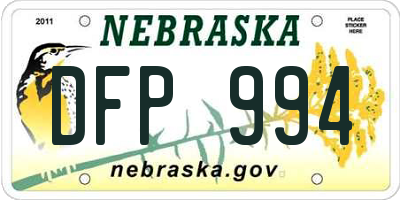 NE license plate DFP994