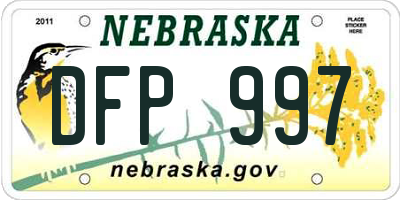 NE license plate DFP997