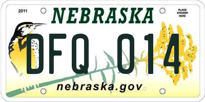 NE license plate DFQ014