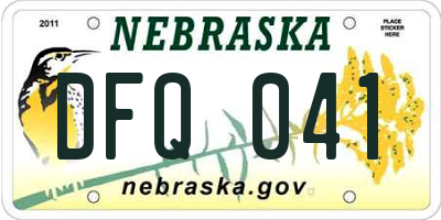 NE license plate DFQ041