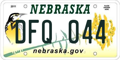 NE license plate DFQ044