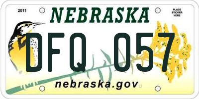 NE license plate DFQ057