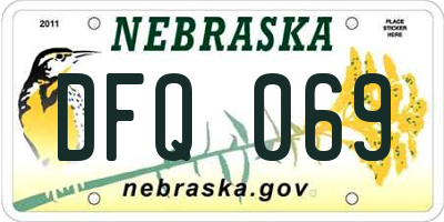 NE license plate DFQ069