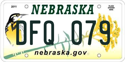 NE license plate DFQ079