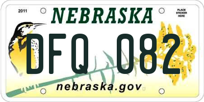 NE license plate DFQ082