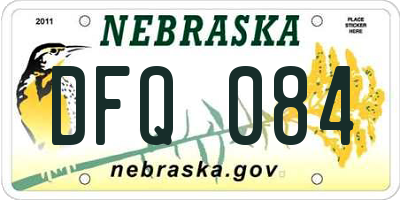 NE license plate DFQ084