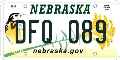 NE license plate DFQ089