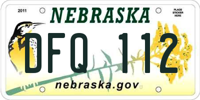 NE license plate DFQ112