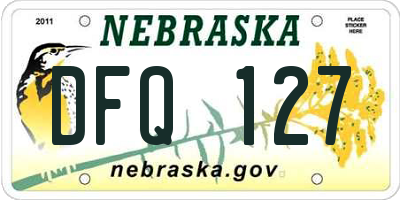 NE license plate DFQ127