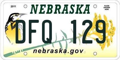 NE license plate DFQ129