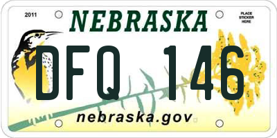 NE license plate DFQ146