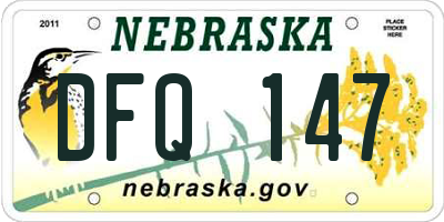 NE license plate DFQ147