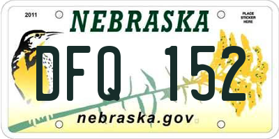NE license plate DFQ152