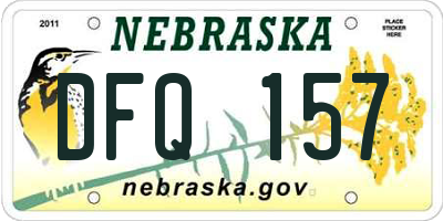 NE license plate DFQ157
