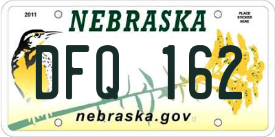 NE license plate DFQ162